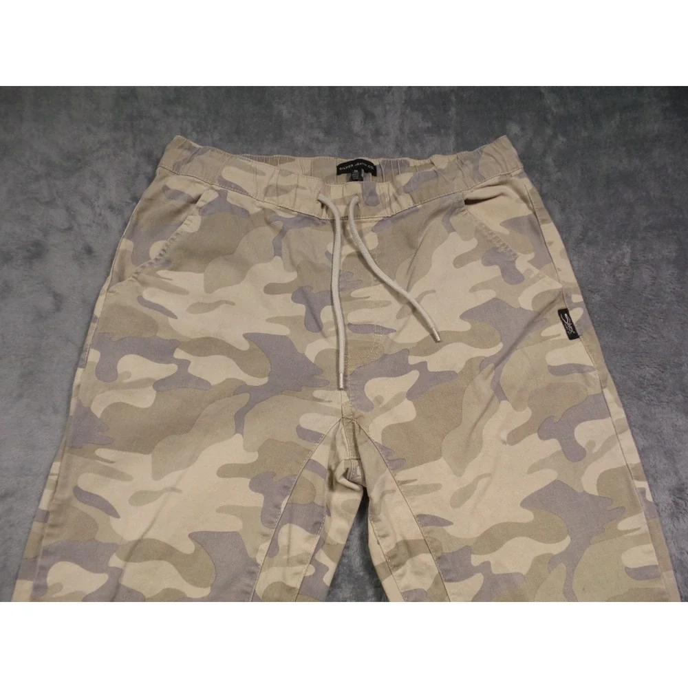 Silver Jeans Co Pants Womens‎ Size Medium Brown Camo Jogger Stretch Pull On